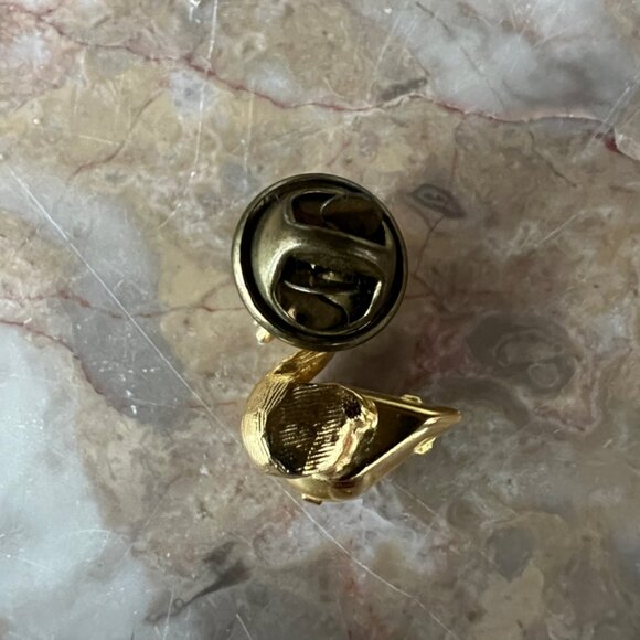 Vintage Rhinestone Swan Pin in Gold Tone - Picture 4 of 4